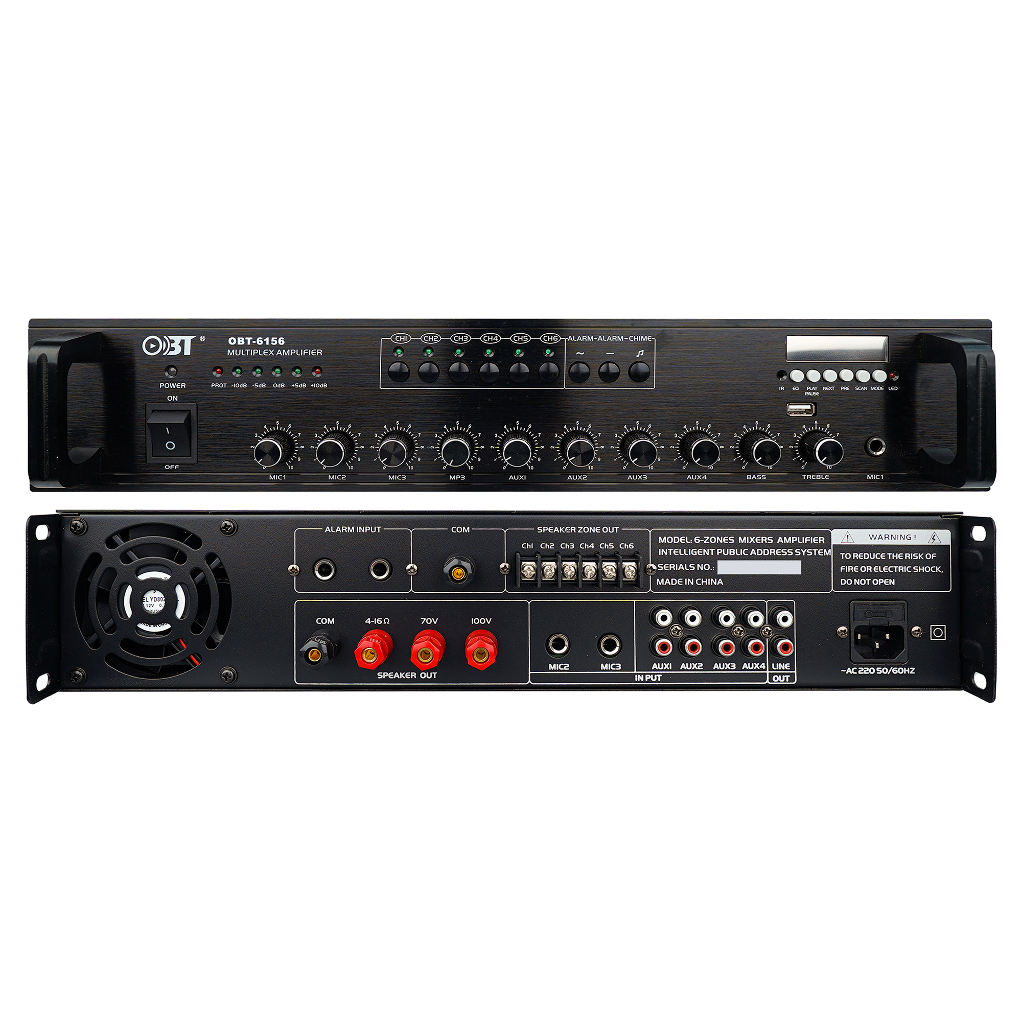 六分區(qū)定壓功放機 OBT-6156_BT